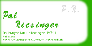 pal nicsinger business card